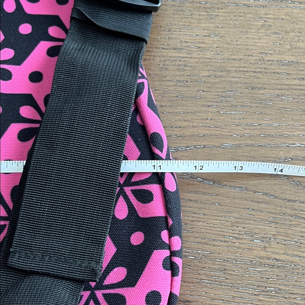 Ambry Rope Sling Bag Pink Black Floral Geometric Print - Picture 9 of 10
